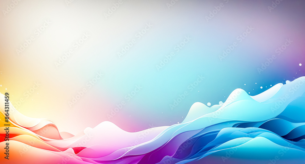 Poster Abstract Colorful Background with Wavy Lines