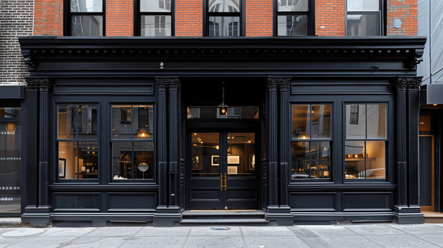 A fa&ccedil;ade of a traditional French-style fashion boutique store