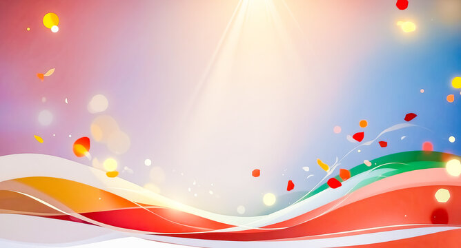 Abstract Colorful Background with Waves and Bokeh
