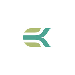 EK Leaf Logo Template. EK Initial Logo