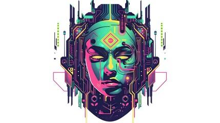 Obraz premium Futuristic Sticker Designs for Trendy Apparel and Branding