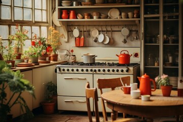 Interior of a vintage style kitchen