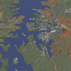 3D illustration of city and urban in Sydney Australia
