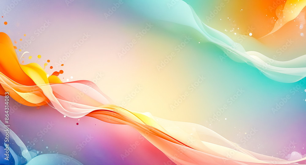 Aufkleber abstract colorful background with soft waves and bokeh lights