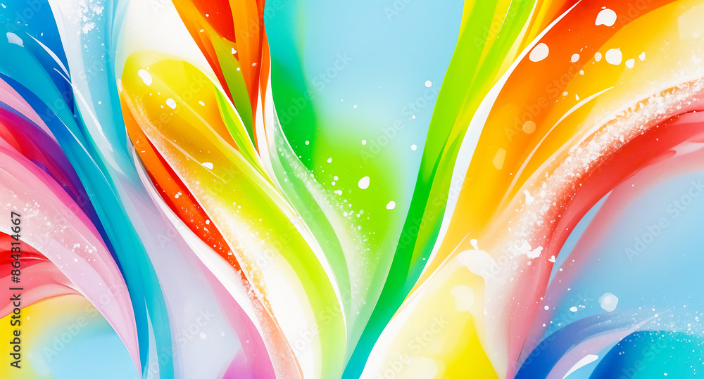 Poster abstract colorful background with smooth gradient transitions and white dots