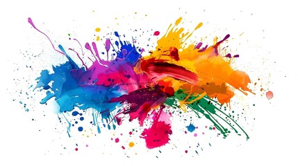 Vibrant Abstract Paint Splatter Design for Shirt or Graphic Art