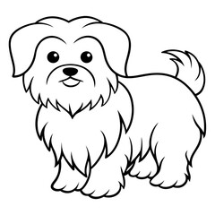 Illustration of Dog  line art vector