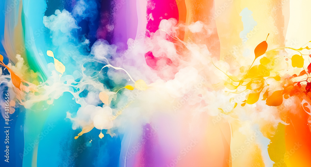 Aufkleber abstract colorful swirls and blobs