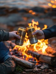 Fototapeta premium Toasting by the Campfire