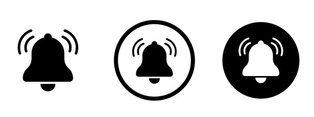 Bell icon. Notification bell icon set. Social media element. Alarm symbol. Vector illustration