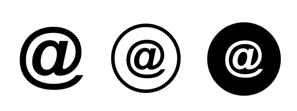 @ Email address vector sign. symbol @ button. Vector illustration
