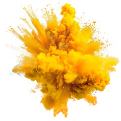 Yellow Color Explosion Isolated on Transparent or White Background, PNG