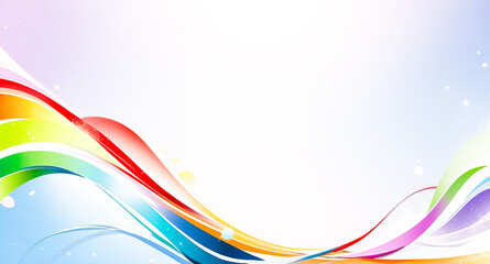 Colorful Abstract Swirls on White Background