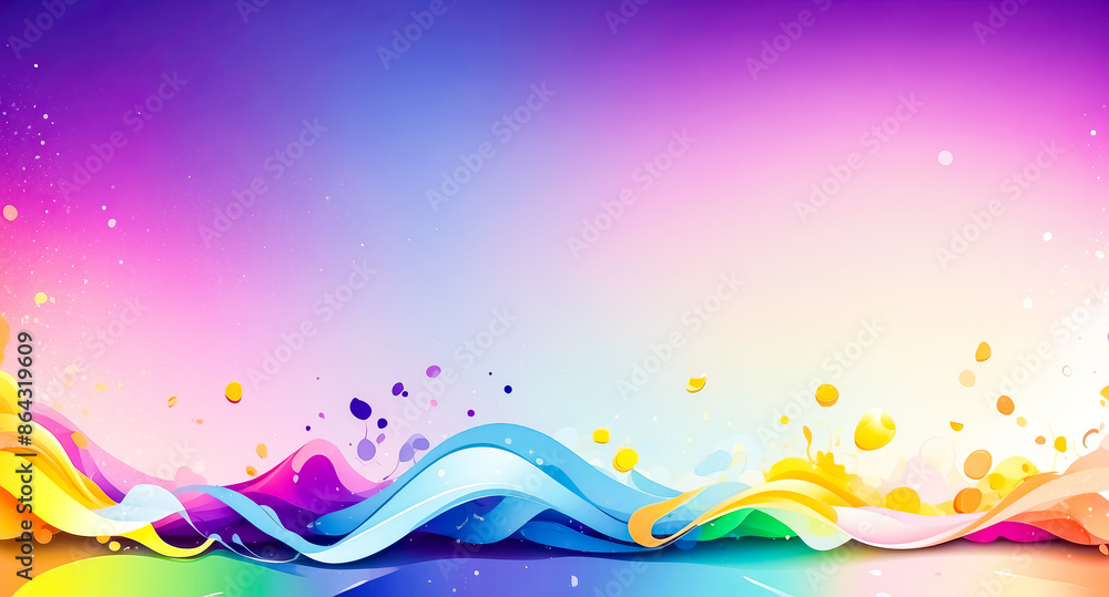 Poster abstract colorful swirls with gradient background