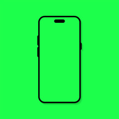 Smartphone with green screen icon. Phone mockup illustration