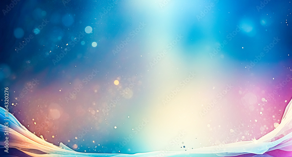 Poster abstract blurred background with bokeh lights and a soft curve