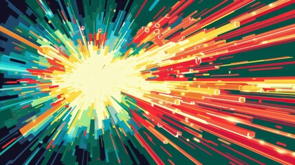 Colorful Digital Burst Background Explosion