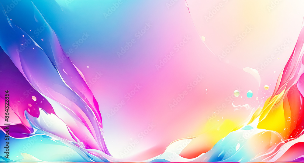 Poster abstract colorful background with flowing liquid