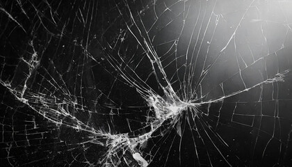 broken glass texture on black background, abstract background with cracks and scratches, black and white old retro grunge effect