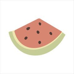 Watermalon slice on white background,vector illustration.