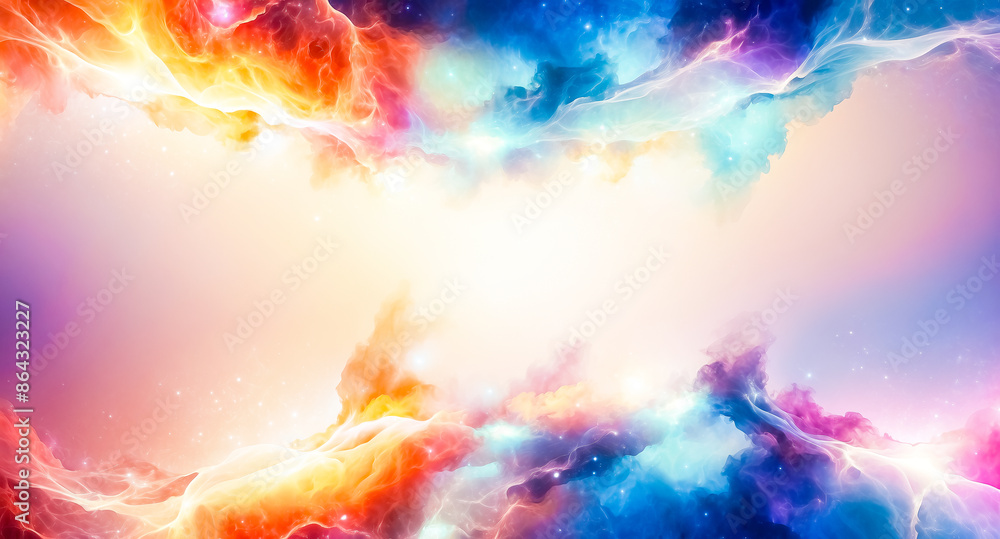 Poster abstract colorful nebula with copy space