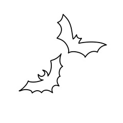 Halloween bat line icon