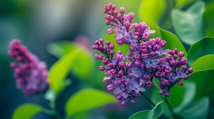 New lilac flowers blooming in spring