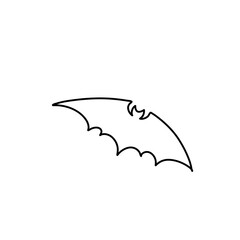 Halloween bat line icon