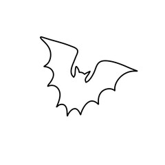 Halloween bat line icon