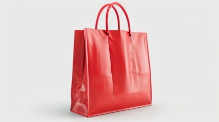 retail shopping bag, branded design, sleek appearance, isolated on white background