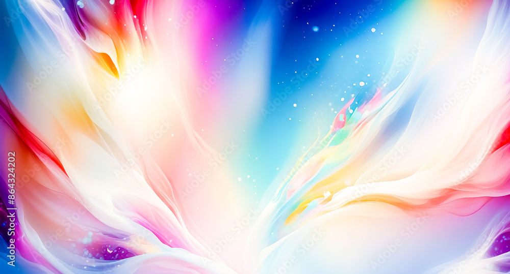 Poster abstract colorful background with flowing lines and dots