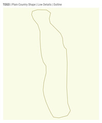 Togo plain country map. Low details. Outline style. Shape of Togo. Vector illustration.