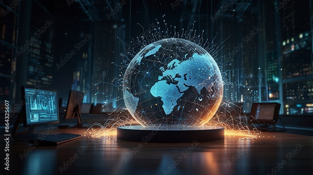 Poster digital technology background and software development new cloud computing business intelligence bac