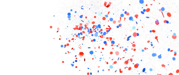 Confetti - Festive background with confetti in the shape of Confetti in the color of the American flag. US independence day.