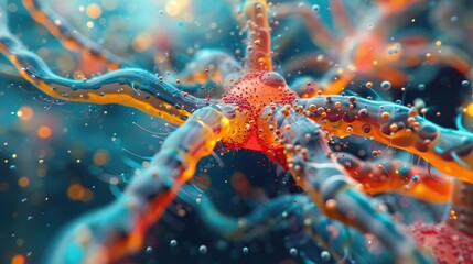 Closeup view of the human nervous system