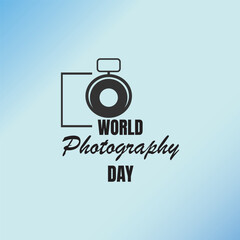 World Photography Day vector, typography design with the camera. good template for World Photography Day design.