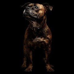 Majestic Staffordshire Bull Terrier Dog in Professional Studio Lighting