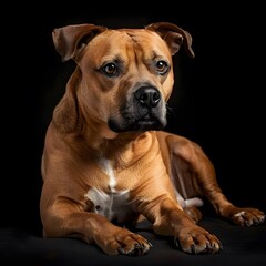 Majestic Staffordshire Bull Terrier Dog in Perfect Studio Lighting