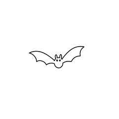 Flying bat line icon