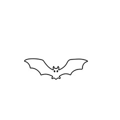 Flying bat line icon