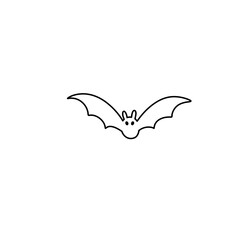 Flying bat line icon