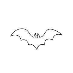 Flying bat line icon