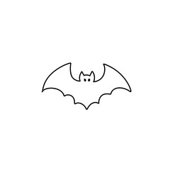 Flying bat line icon