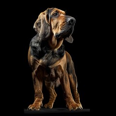 Obraz premium Majestic Bloodhound Dog Portrait with Studio Lighting