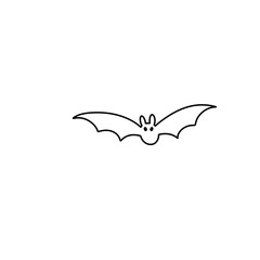 Flying bat line icon