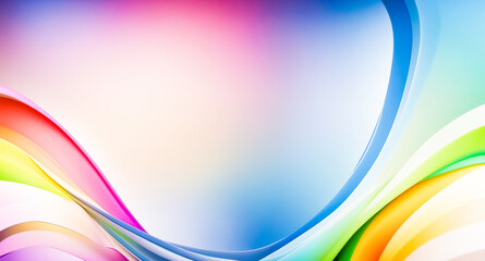 Naklejka premium Abstract Rainbow Curved Lines Background