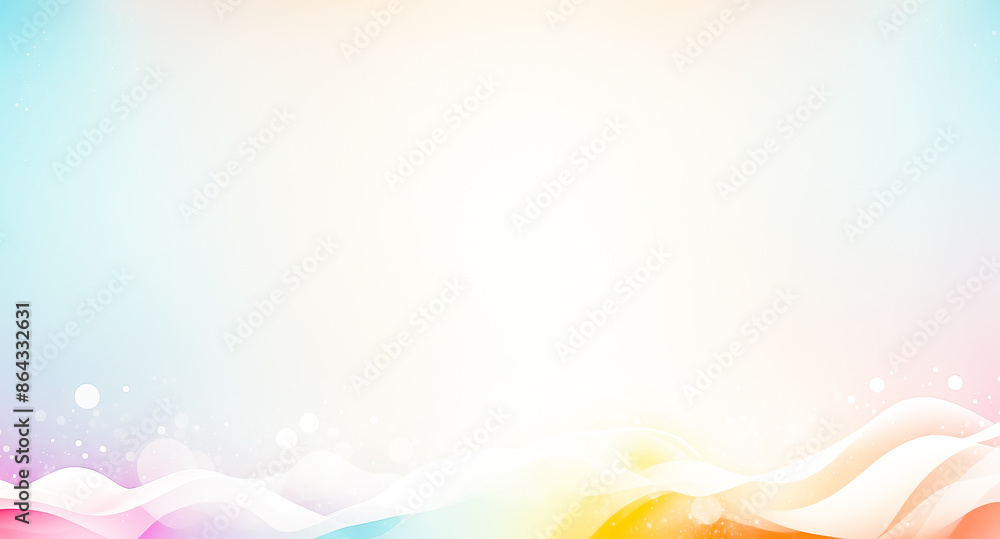 Aufkleber abstract colorful gradient background with wavy lines and bokeh effect