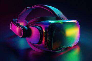 generated illustration of  future game and entertainment digital technology. VR virtual reality glasses