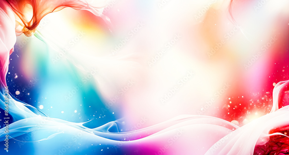 Poster abstract background with flowing colors and sparkle