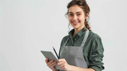 The woman with a tablet